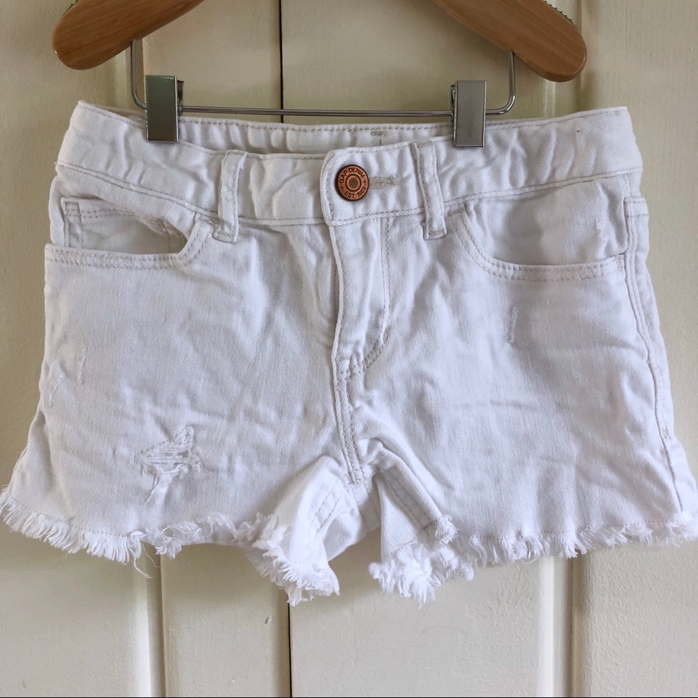 GapKids Girls White Distressed Cutoff Denim Shorts